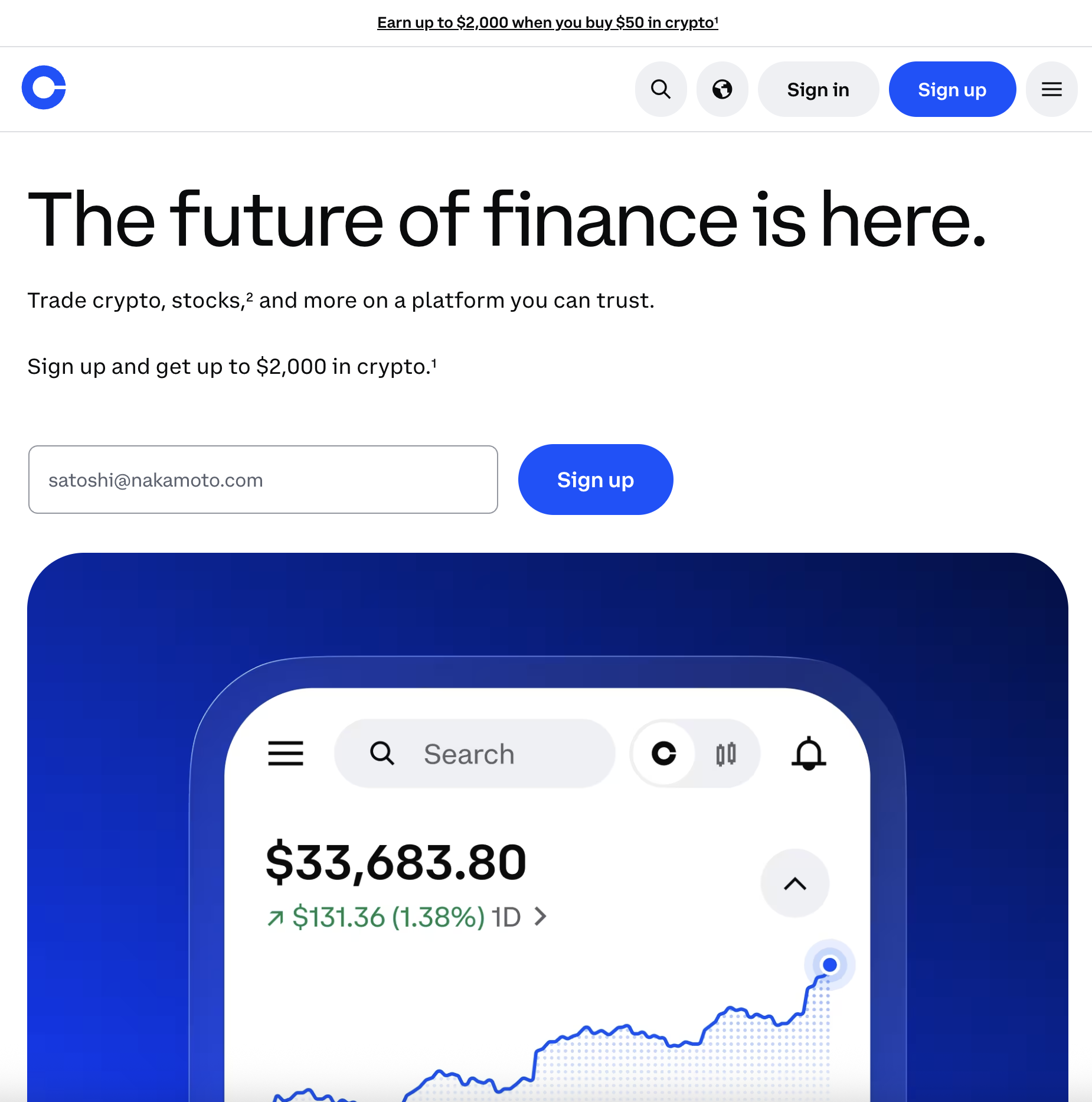 Coinbase screenshot