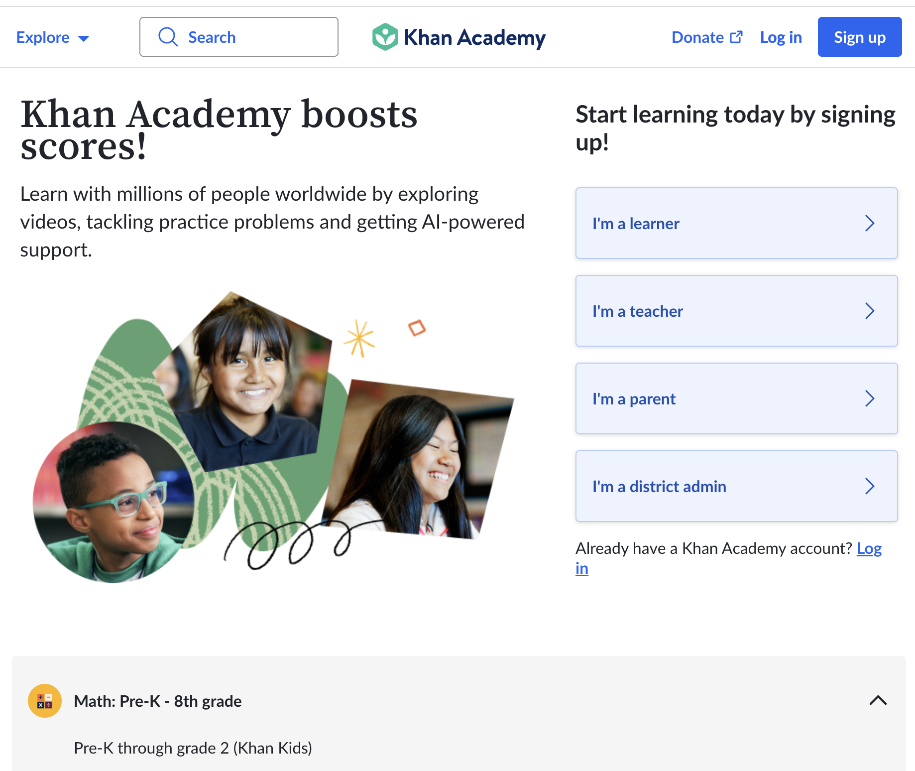 Khan Academy screenshot