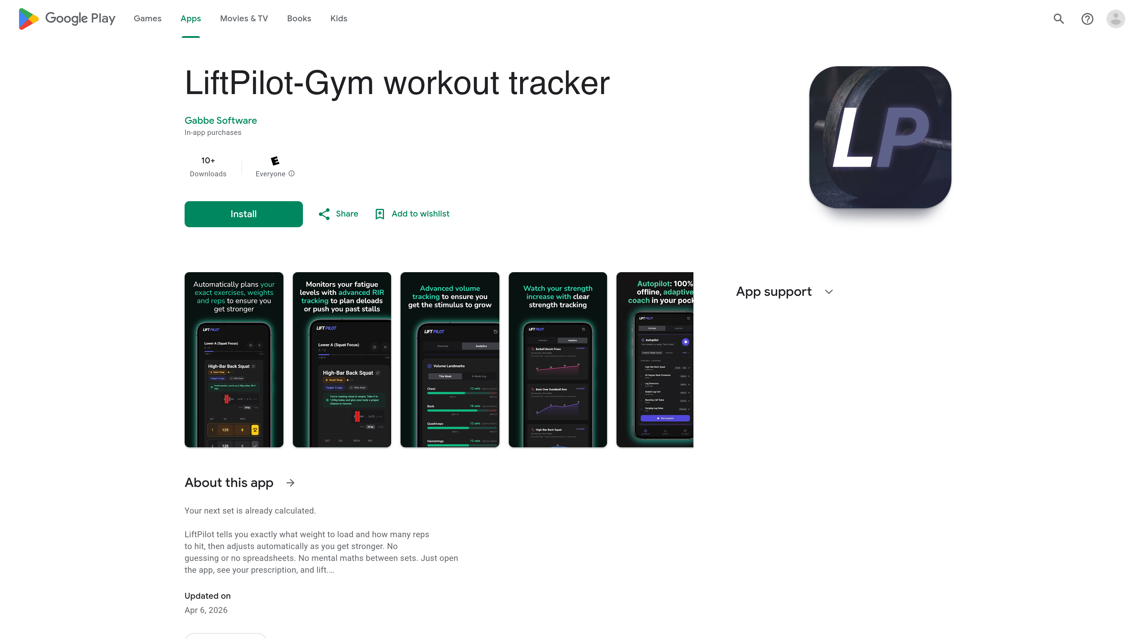 LiftPilot screenshot