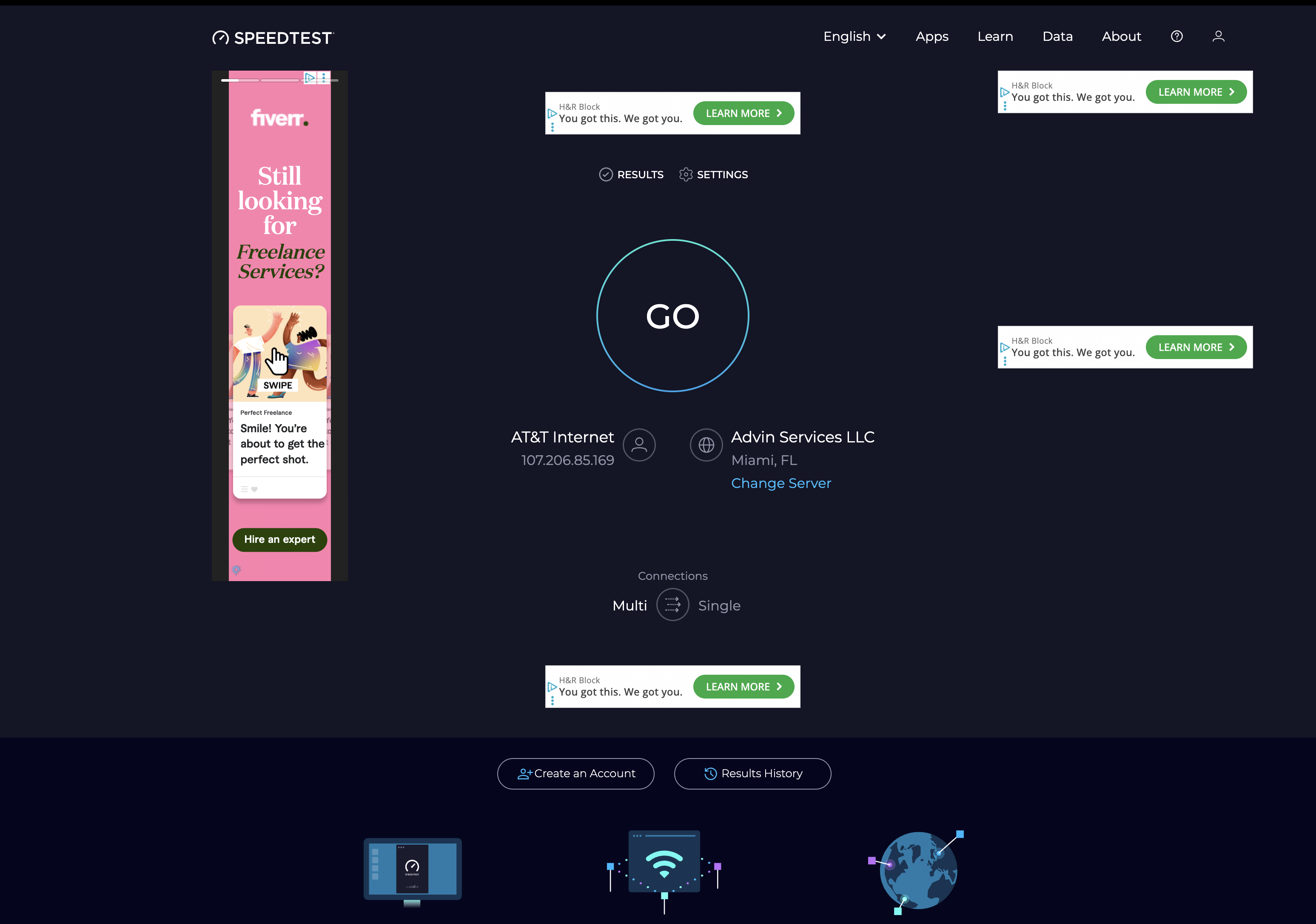 Speedtest screenshot